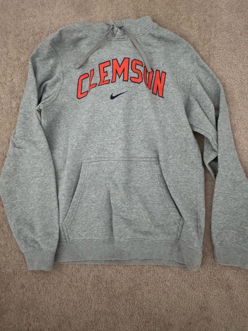 Nike Gray Hoodie with Black Swoosh Tag